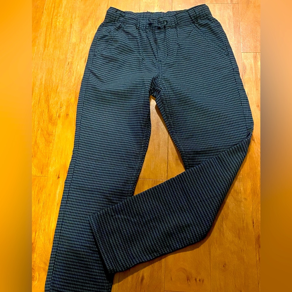 Boys H&M Pull-On Gray/Black Checked Pants - Sz: 8